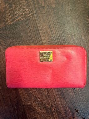 Lauren Ralph Lauren pink Zip-Around Wallet with Gold Plate